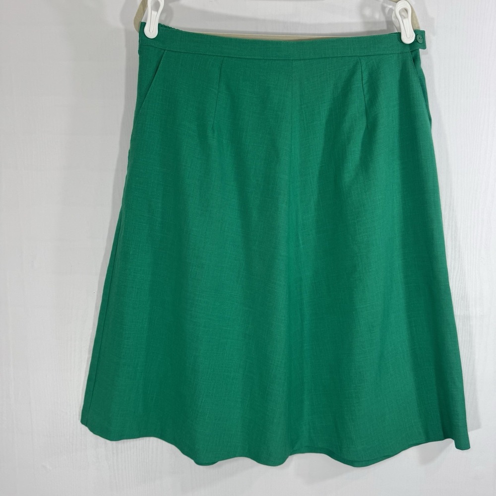 BT industries Women A Lined Midi Flare Green Made In USA Skirt Size 16P